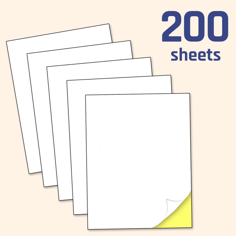 TownStix 200 Sheets, Printable White Sticker Paper, Laser/Inkjet Printing - Matte, Letter Size (8.5"" x 11"") - Image 3